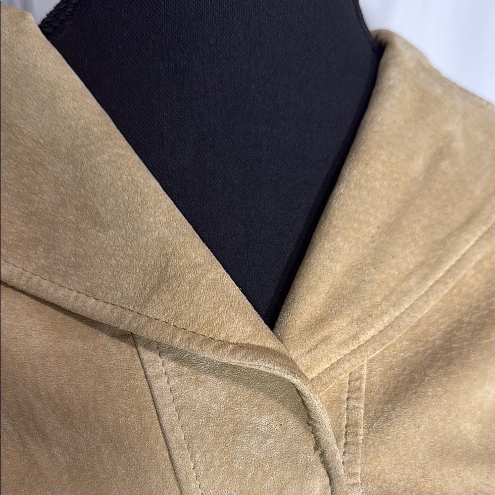 SPIEGEL WOMEN'S TAN LEATHER SUEDE JACKET SIZE 10 - Picture 3 of 13